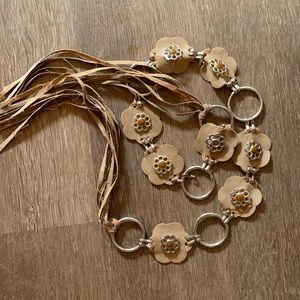 Cute tan fringe belt